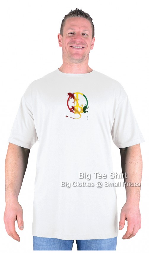 White Big Tee Shirt Rasta Lizards T-Shirt