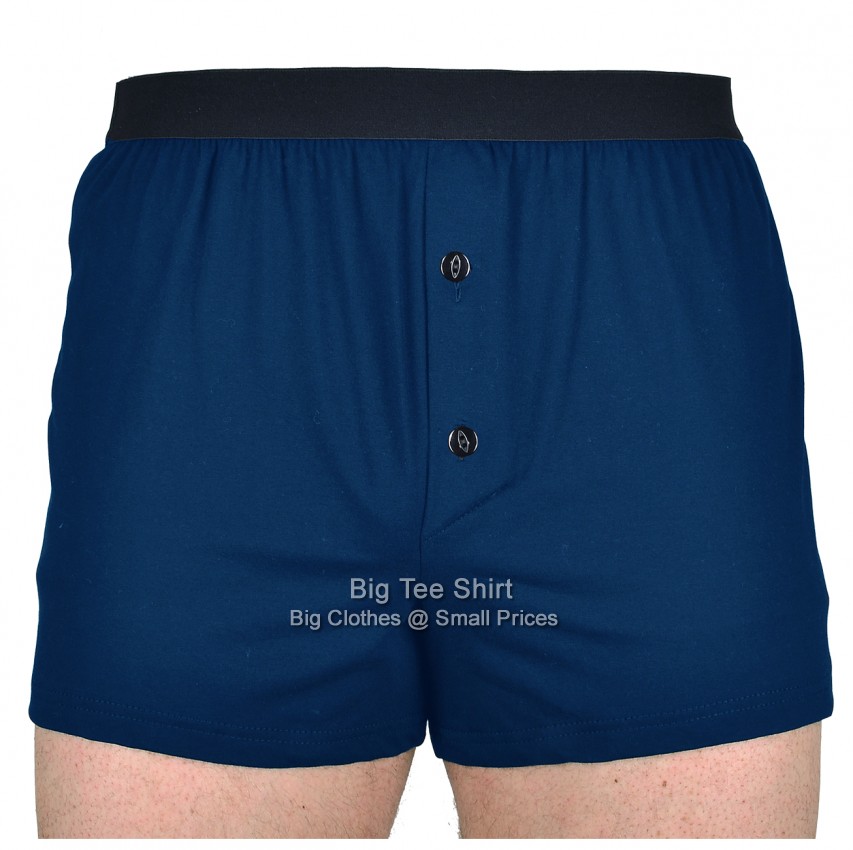 Navy Blue Big Tee Shirt Leese Stretch Boxer Shorts 