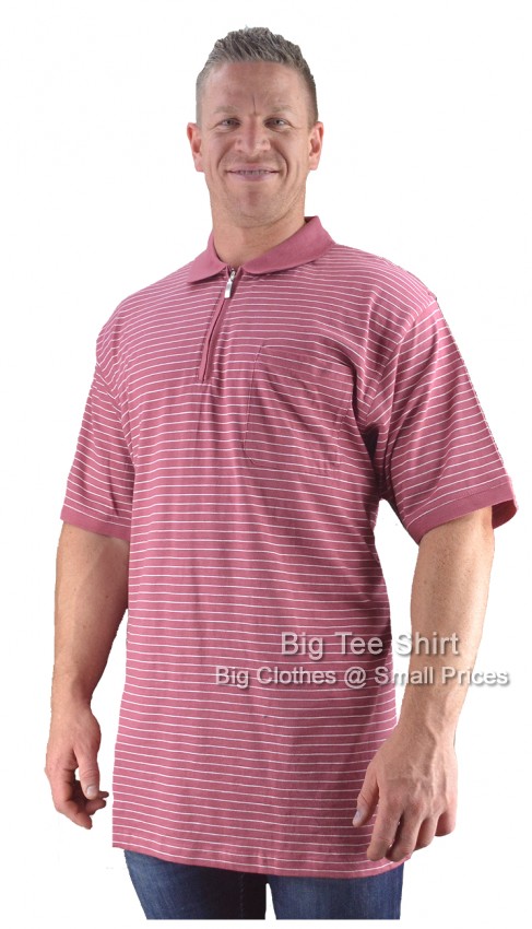 Berry Red Espionage Duffy Zip Neck Polo Shirt
