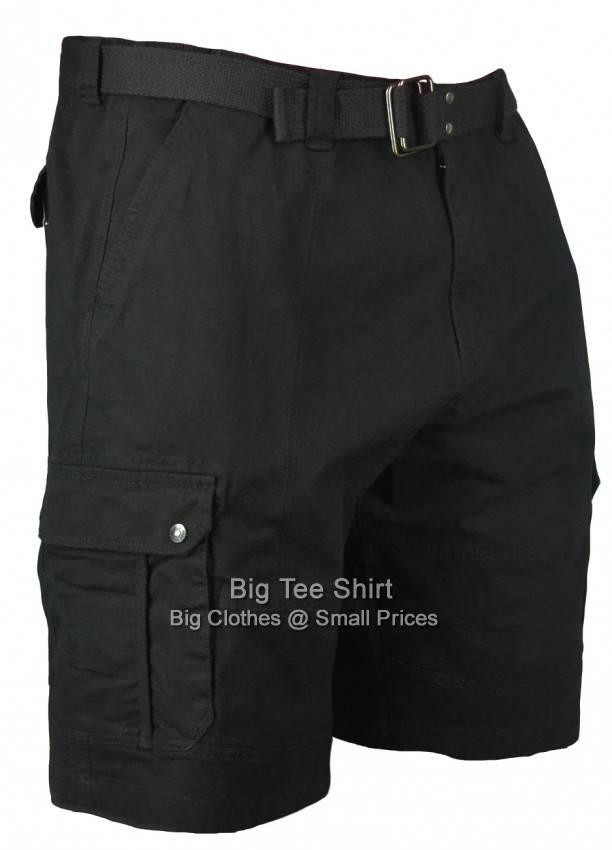 Black Kam Lock Stretch Cargo Shorts 