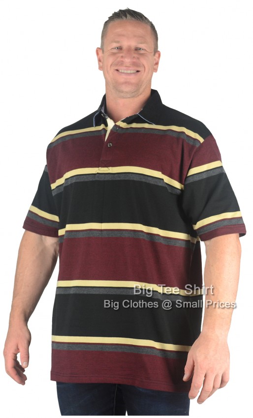 Black Kam Southull Striped Polo Shirt