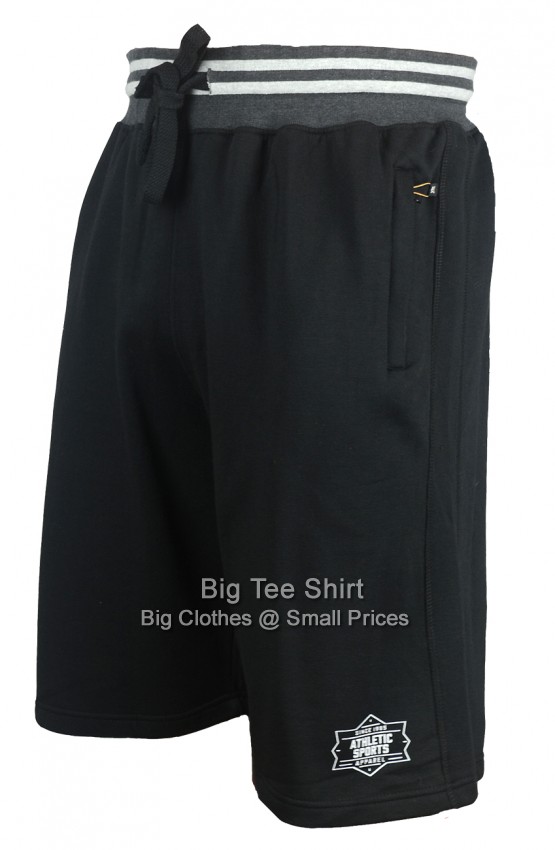Black Kam Spicer Fleece Style Jog Shorts - EOL