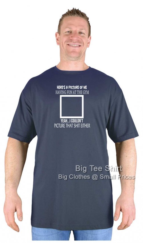 Charcoal Grey Big Tee Shirt Gym Picture T-Shirt