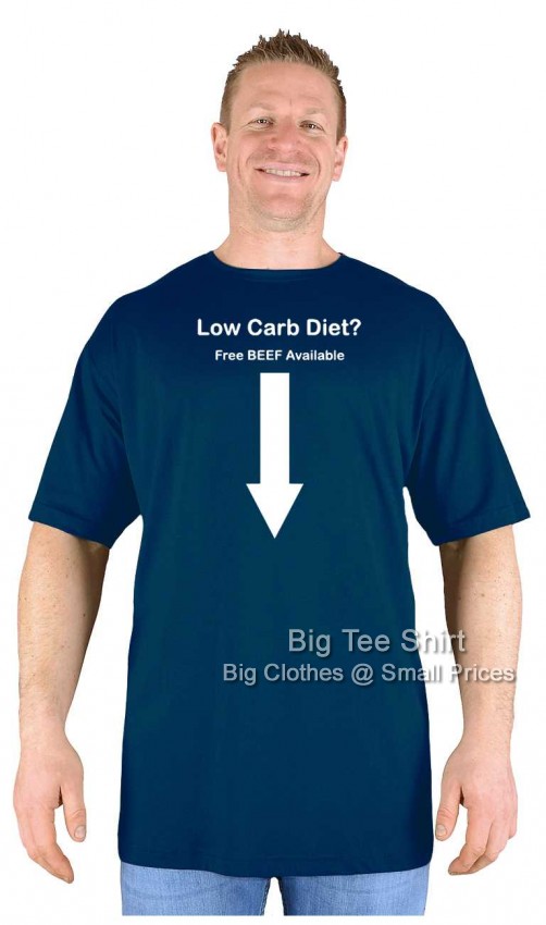 Navy Blue Big Tee Shirt Beef Available T-Shirt 