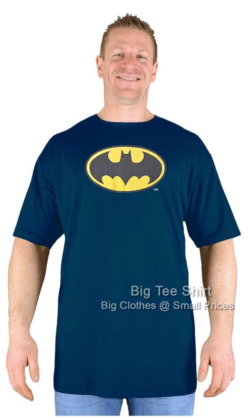 Navy Blue Big Tee Shirt Licensed Batman Logo T-Shirt