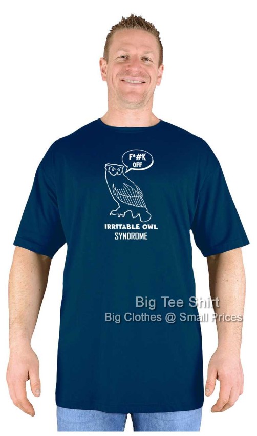 Navy Blue Big Tee Shirt Irritable Owl T-Shirt