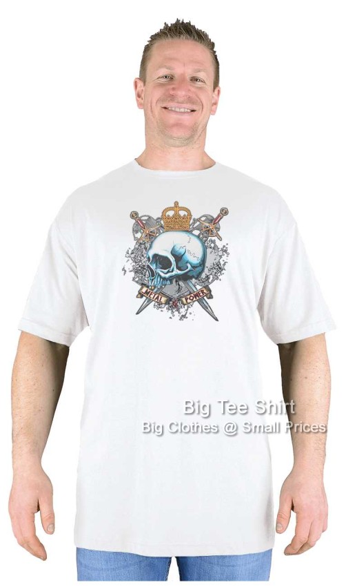 White Big Tee Shirt Royal Skull T-Shirt