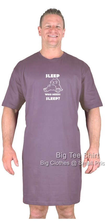 Mauve Big Tee Shirt Who Needs Sleep Nightshirt