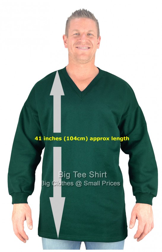 Bottle Green Big Tee Shirt Sonas Extra Tall V-Neck Sweatshirt