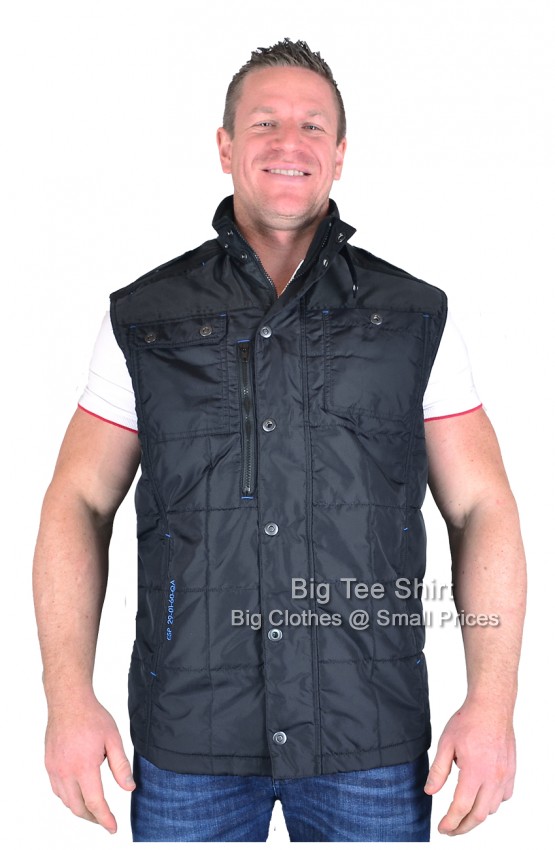 Black Espionage Rugged Oxford Style Body Warmer (JT0-42)