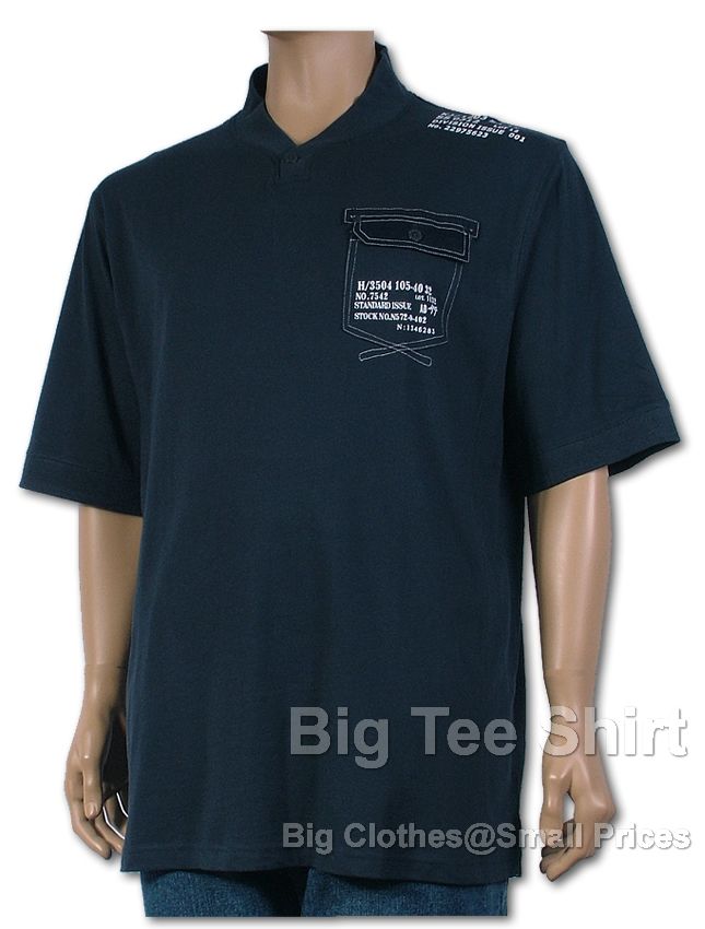 Navy Kam Division Raised Collar T-Shirt (KBS-5088)