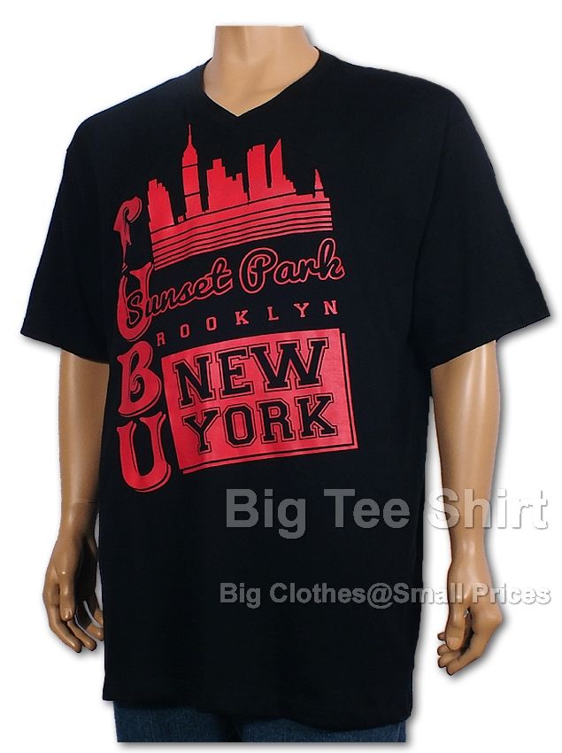 Black Fubu Sunset Park V-Neck T-Shirt (MS13-07929)