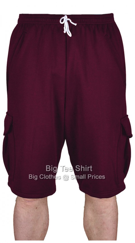 Burgundy Big Tee Shirt Glenn Cargo Style Shorts