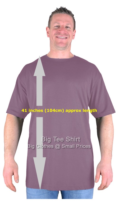 Mauve Big Tee Shirt Long Tall T Shirt/Nightshirt
