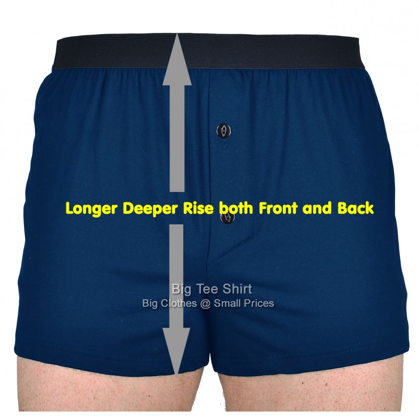Navy Blue Big Tee Shirt Sim Deep High Rise MEDICAL Boxer Shorts