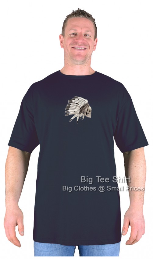 Black Big Tee Shirt Native Skull T-Shirt