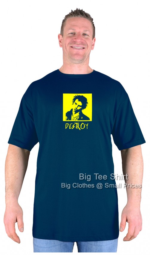 Navy Blue Big Tee Shirt Sid Destroy T-Shirt
