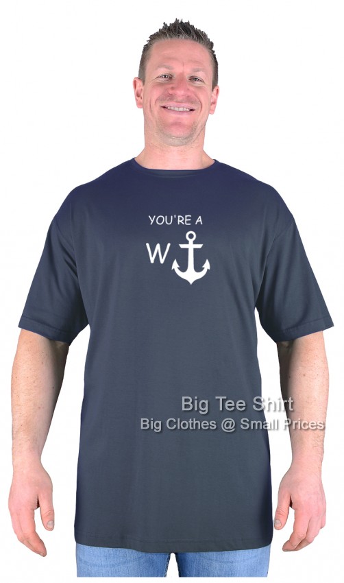 Charcoal Grey Big Tee Shirt Anchor T-Shirt 