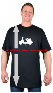 Black Big Tee Extra Long Tall Scooter T-Shirt