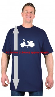 Navy Big Tee Extra Long Tall Scooter T-Shirt