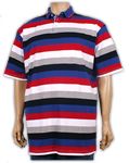 Red Kam Staley Striped Polo Shirt (KBS-512)