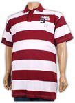 Wine Louie James Healey Striped Polo Shirt 2xl to 5xl (LJ-22)