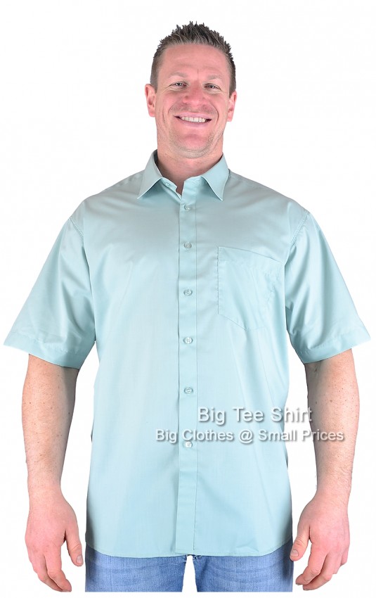 Sage Green Rael Brook Classic Plain Short Sleeve Shirts