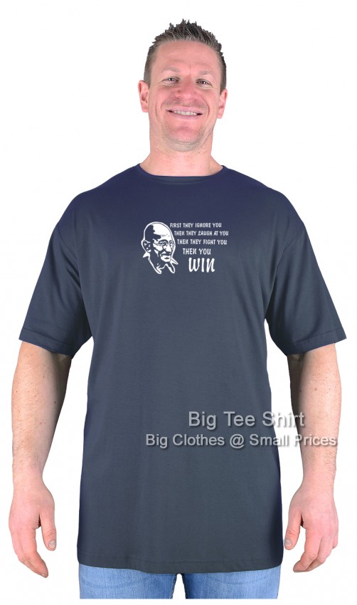 Charcoal Big Tee Shirt Ghandi T-Shirt