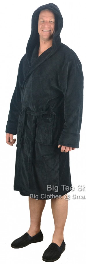 Black Espionage Ruse Hooded Dressing Gown