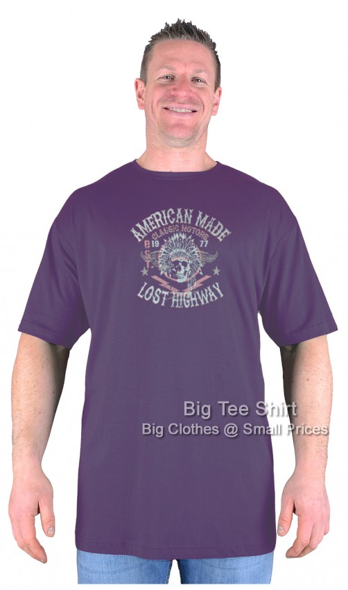 Purple Big Tee Shirt American Made Biker T-Shirt