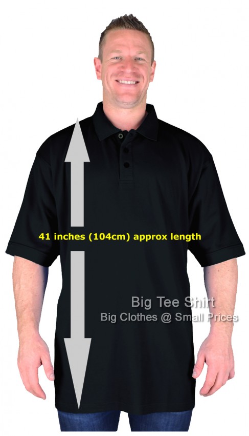 Black Big Tee Shirt Jones TALL EXTRA LONG Polo Shirts