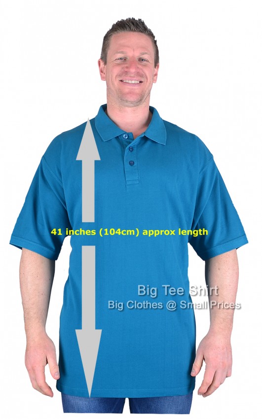 Blue Big Tee Shirt Jones TALL EXTRA LONG Polo Shirts