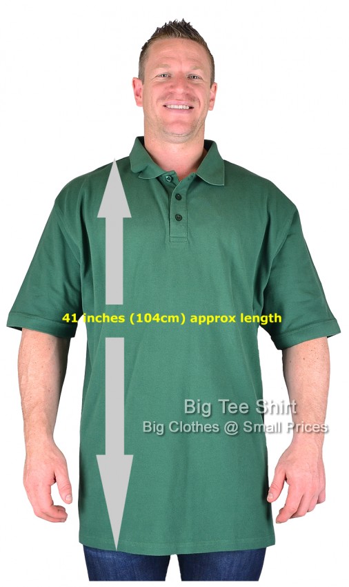 Bottle Green Big Tee Shirt Jones TALL EXTRA LONG Polo Shirts