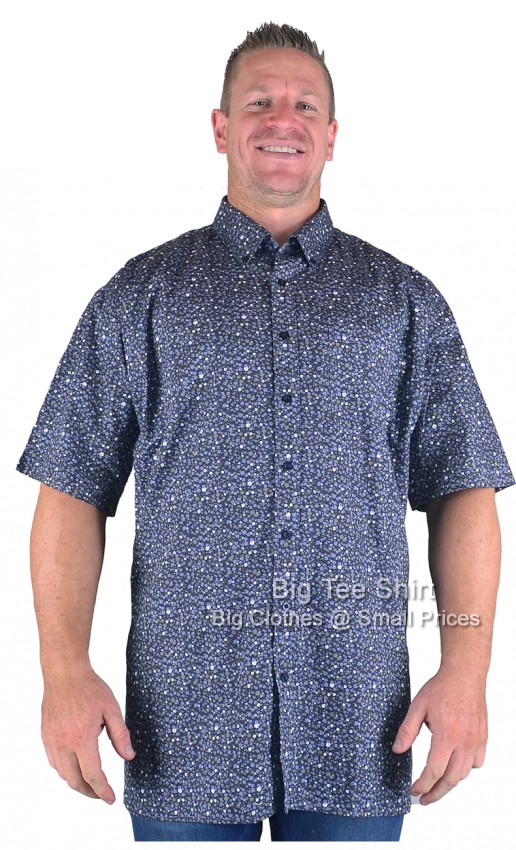 Blue Espionage Cenk Floral Short Sleeve Shirt