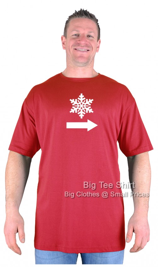 Red Big Tee Shirt Snowflake T-Shirt