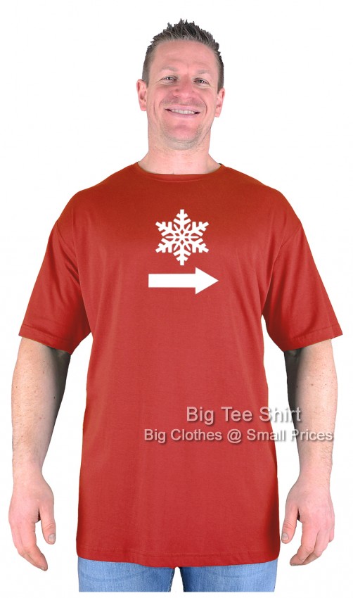 Terracotta Red Big Tee Shirt Snowflake T-Shirt