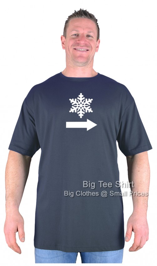 Charcoal Big Tee Shirt Snowflake T-Shirt