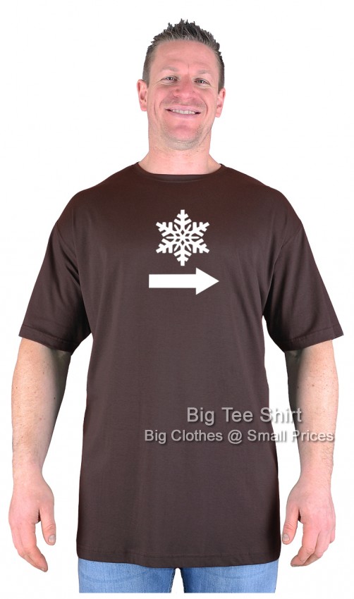 Chocolate Brown Big Tee Shirt Snowflake T-Shirt