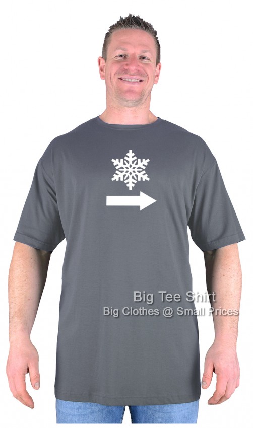 Slate Grey Big Tee Shirt Snowflake T-Shirt