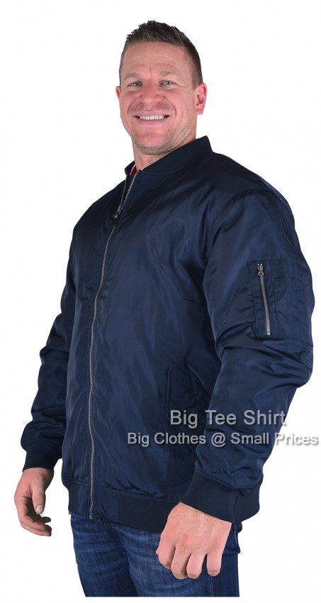 Navy Blue Espionage Maverick MA1 Style Bomber Jacket - EOL