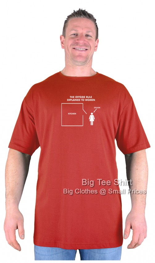 Terracotta Red Big Tee Shirt Offside Rule T-Shirt