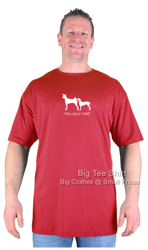 Red Big Tee Shirt Canine Courting T-Shirt 
