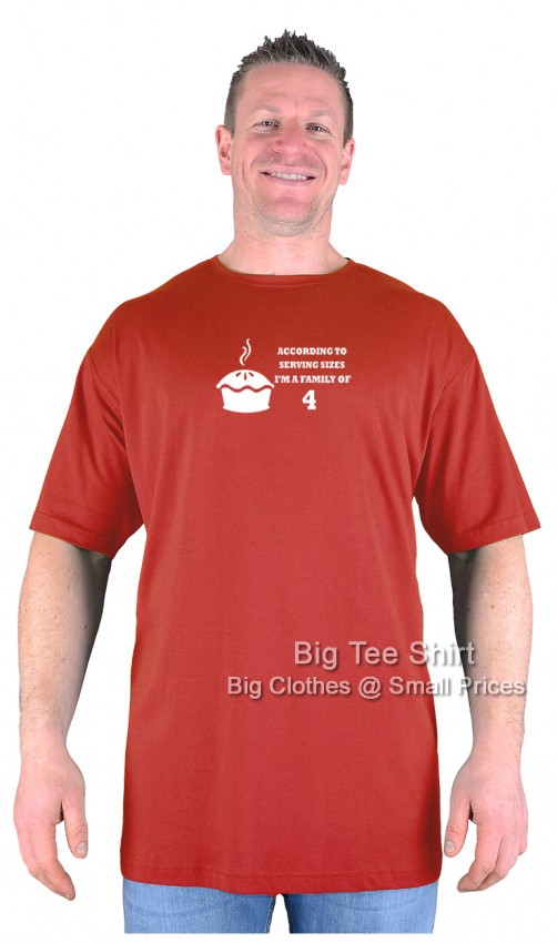 Terracotta Red Big Tee Shirt Family of Four T-Shirt