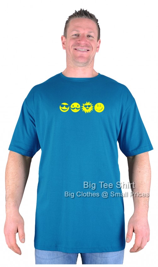 Blue Big Tee Shirt Moody Smileys T-Shirt