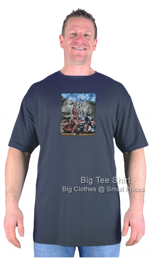 Charcoal Big Tee Shirt Rushmoor Ride Biker T-Shirt