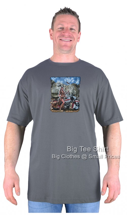 Slate Grey Big Tee Shirt Rushmoor Ride Biker T-Shirt