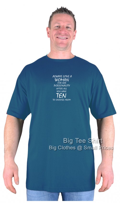 Petrol Blue Big Tee Shirt Personality T-Shirt