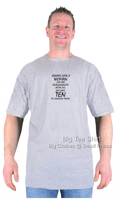 Silver Marl Big Tee Shirt Personality T-Shirt