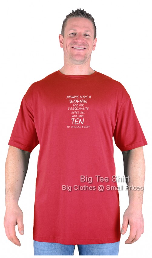 Red Big Tee Shirt Personality T-Shirt