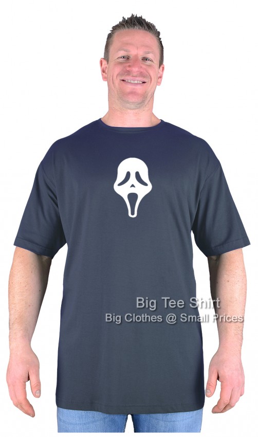 Charcoal Grey Big Tee Shirt Scream Mask T-Shirt